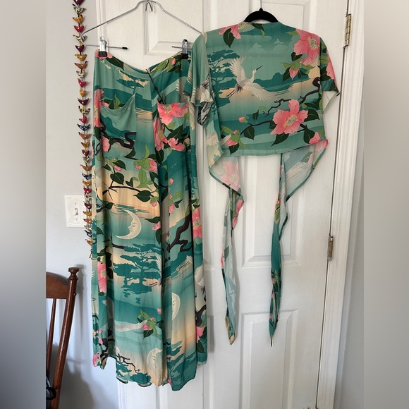 New spell nightingale crop top M & wide pants set S - Picture 3 of 16